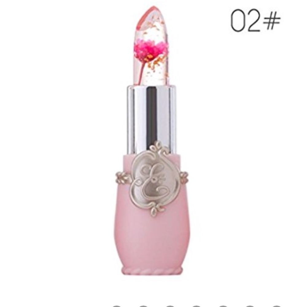 Clear lipstick infused with 24k gold and a flower!